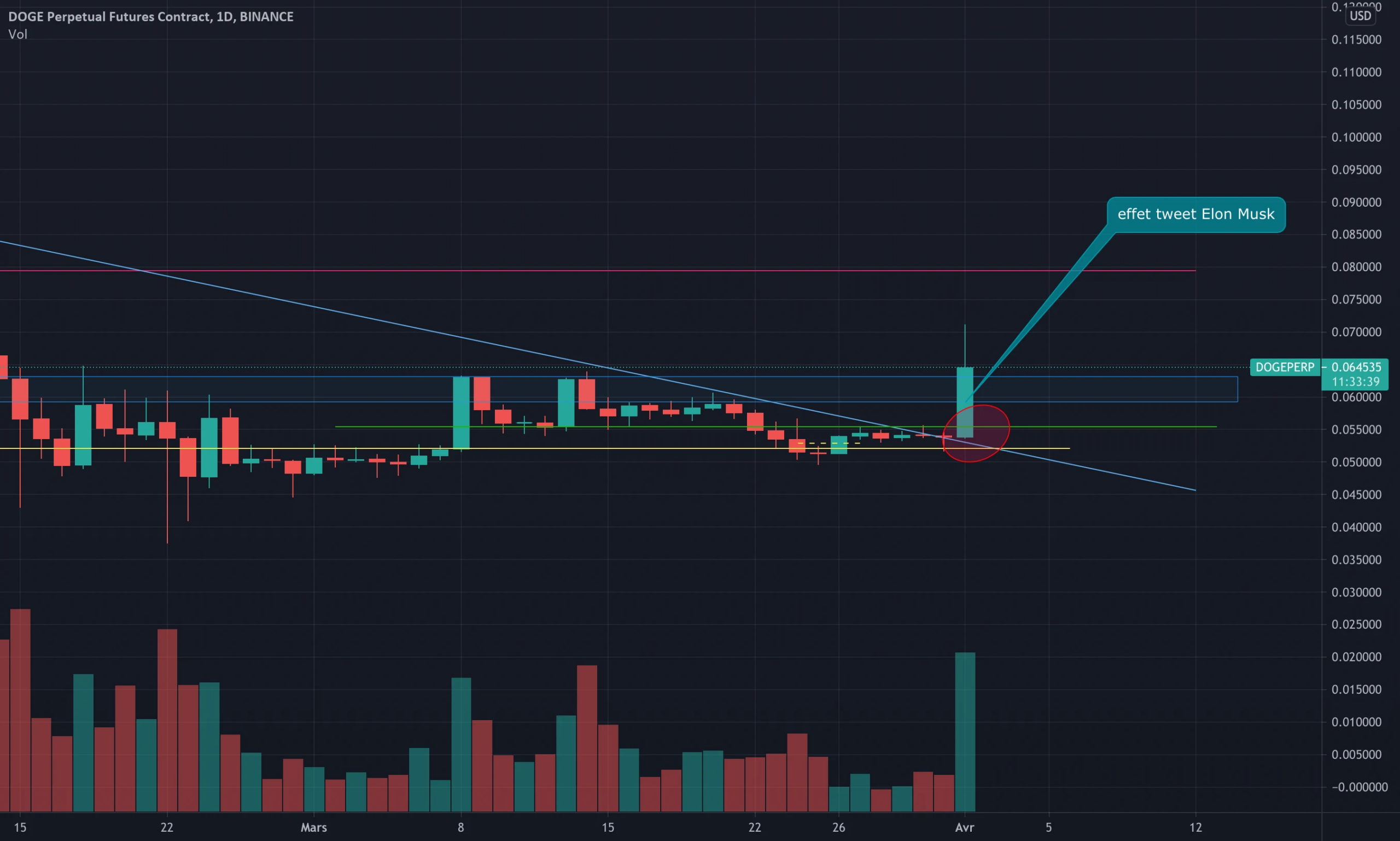 #doge USDT BIG Pump en cours pour BINANCE:DOGEPERP par Olivier-Adrien