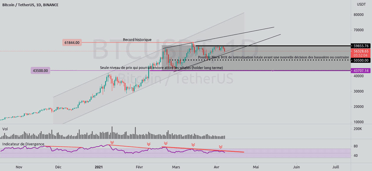 BTC : Warning Analyse du 07/04/21 pour BINANCE:BTCUSDT par berenger_bgm