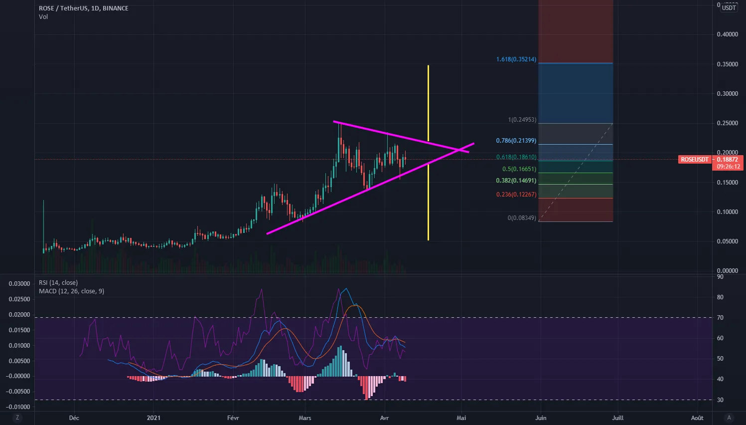 ROSE triangle 1D pour BINANCE:ROSEUSDT par lasalade