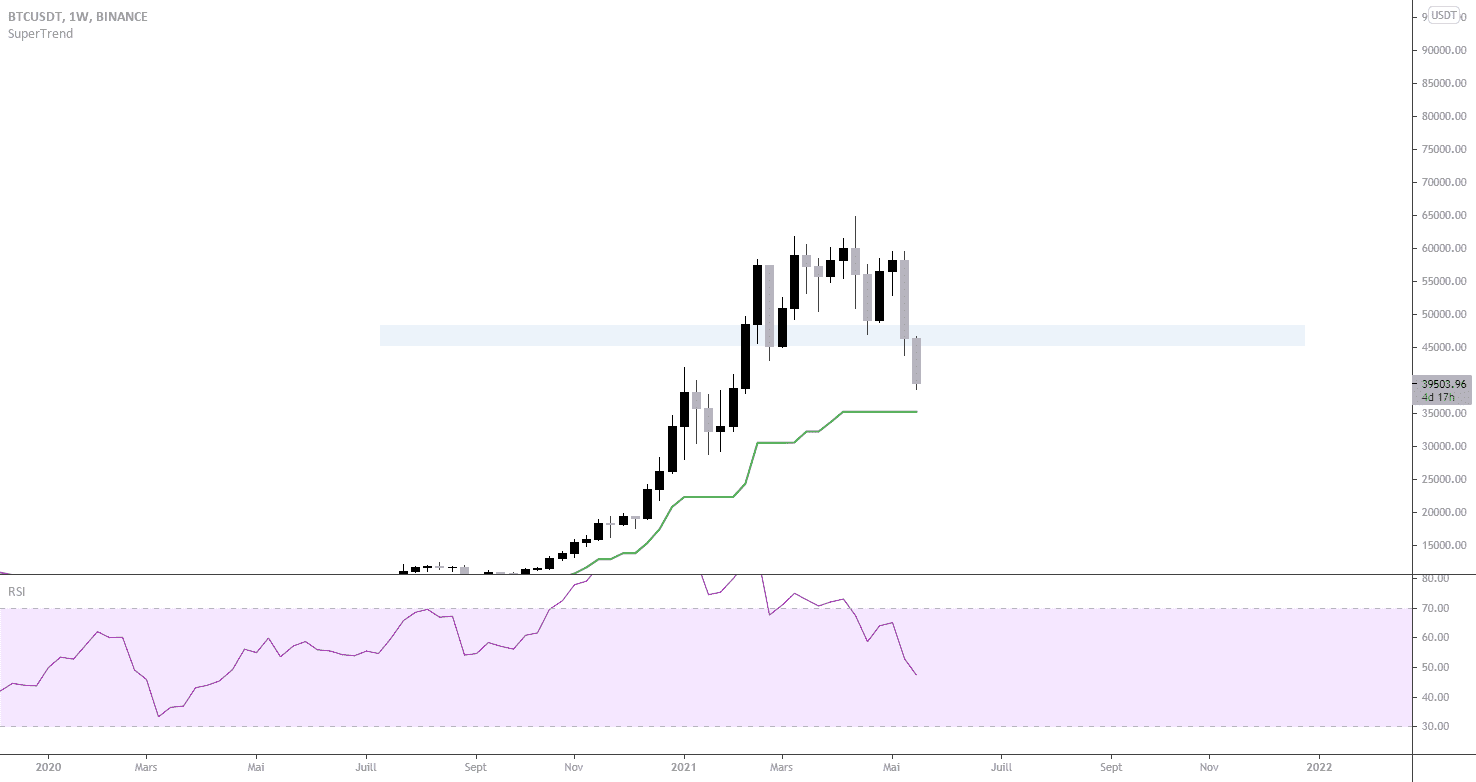 BTC cassure du support weekly en cours pour BINANCE:BTCUSDT par TheWolf-Diabolo