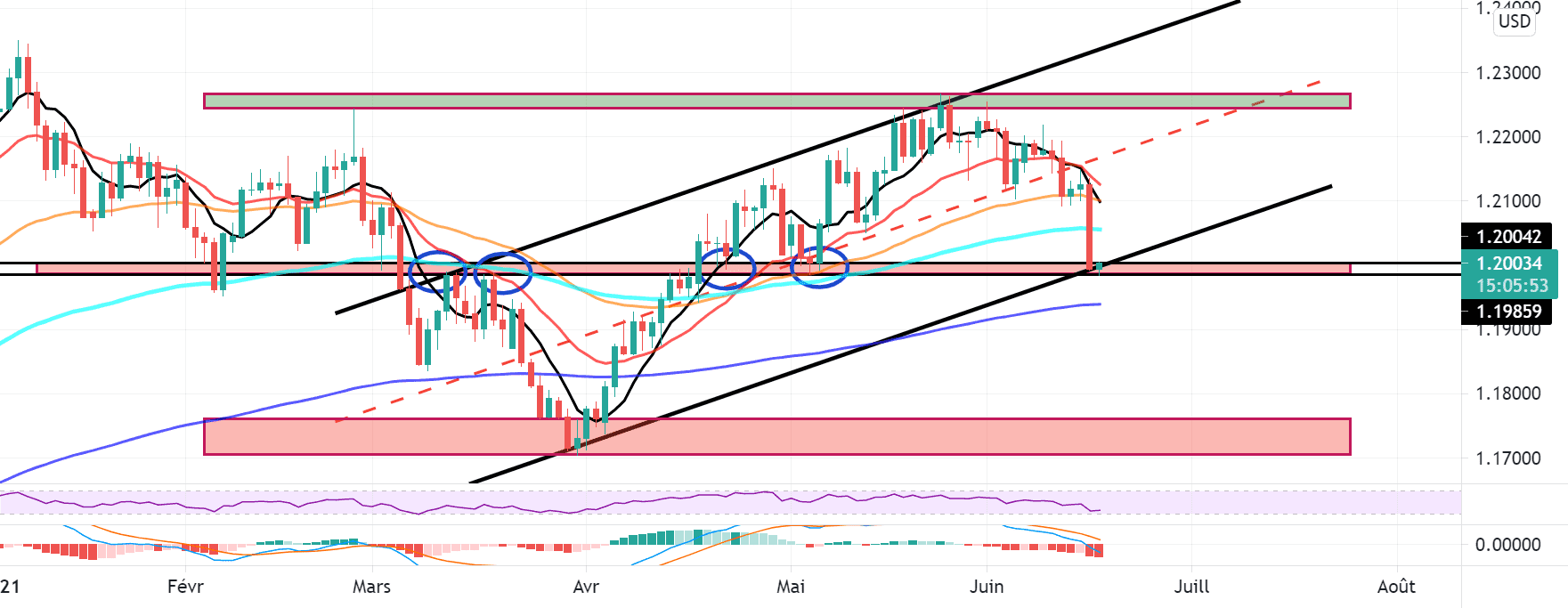 Les 1,20 seront un gros support pour FX:EURUSD par Yannick1961