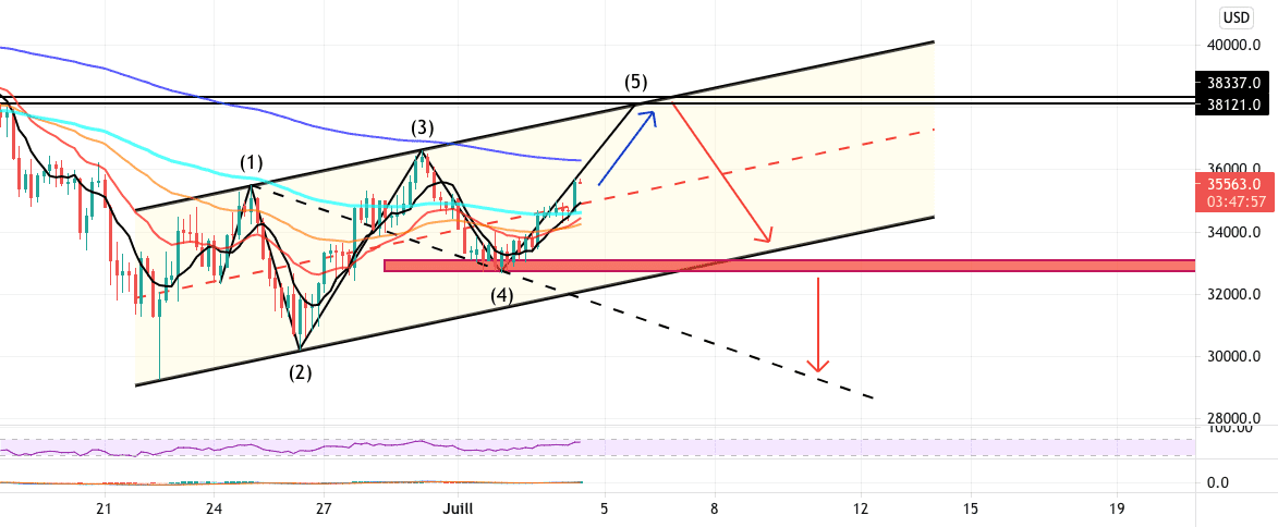 vague de Wolfe en construction ? pour BITFINEX:BTCUSD par Yannick1961