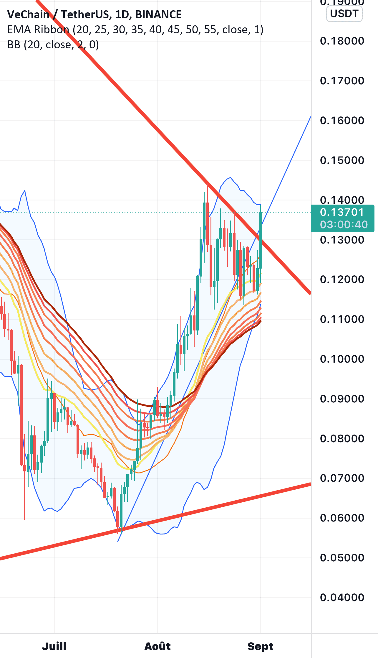 Enorme bullflag en daily pour BINANCE:VETUSDT par Mo4000