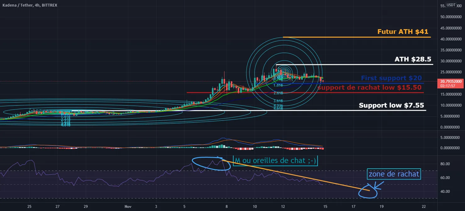 Possible trend on KDA if volume returns on the RSI 40 indicator pour BITTREX:KDAUSDT par t6omas