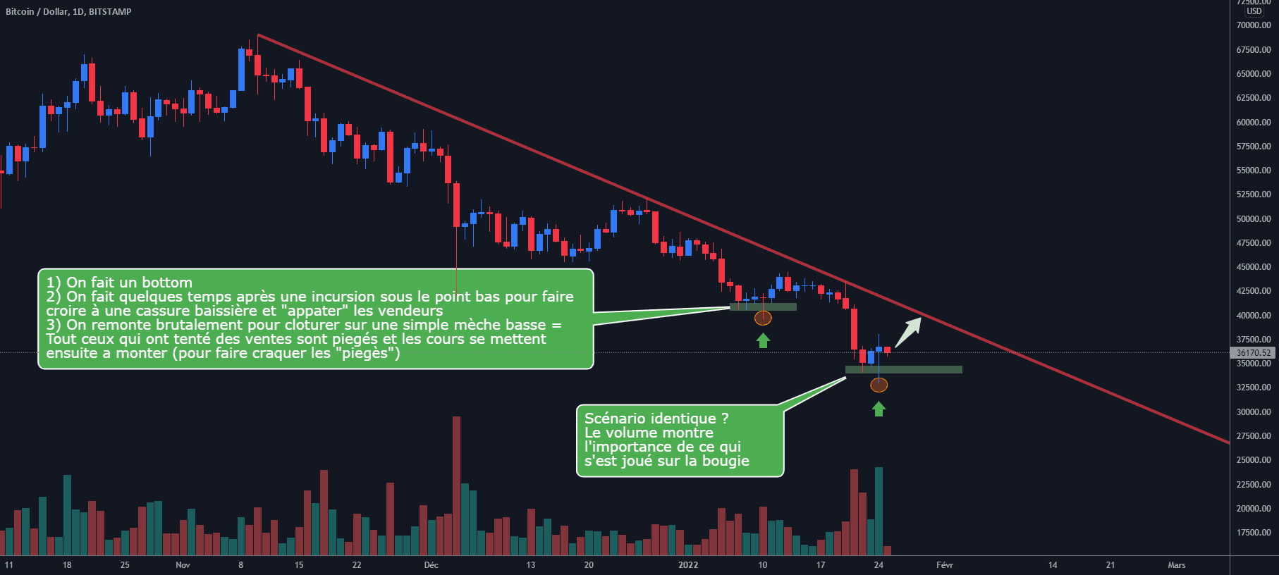 BTC/USD D1 : Vers un petit rebond suite au bear trap ? pour BITSTAMP:BTCUSD par Antoine-Diabolo