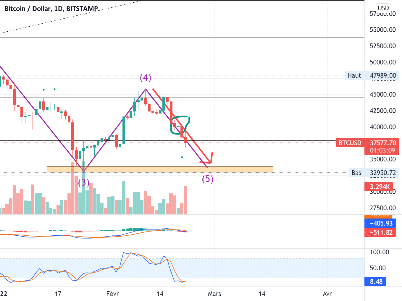 BITCON projection du 19 fevrier et suite... pour BITSTAMP:BTCUSD par sml1906