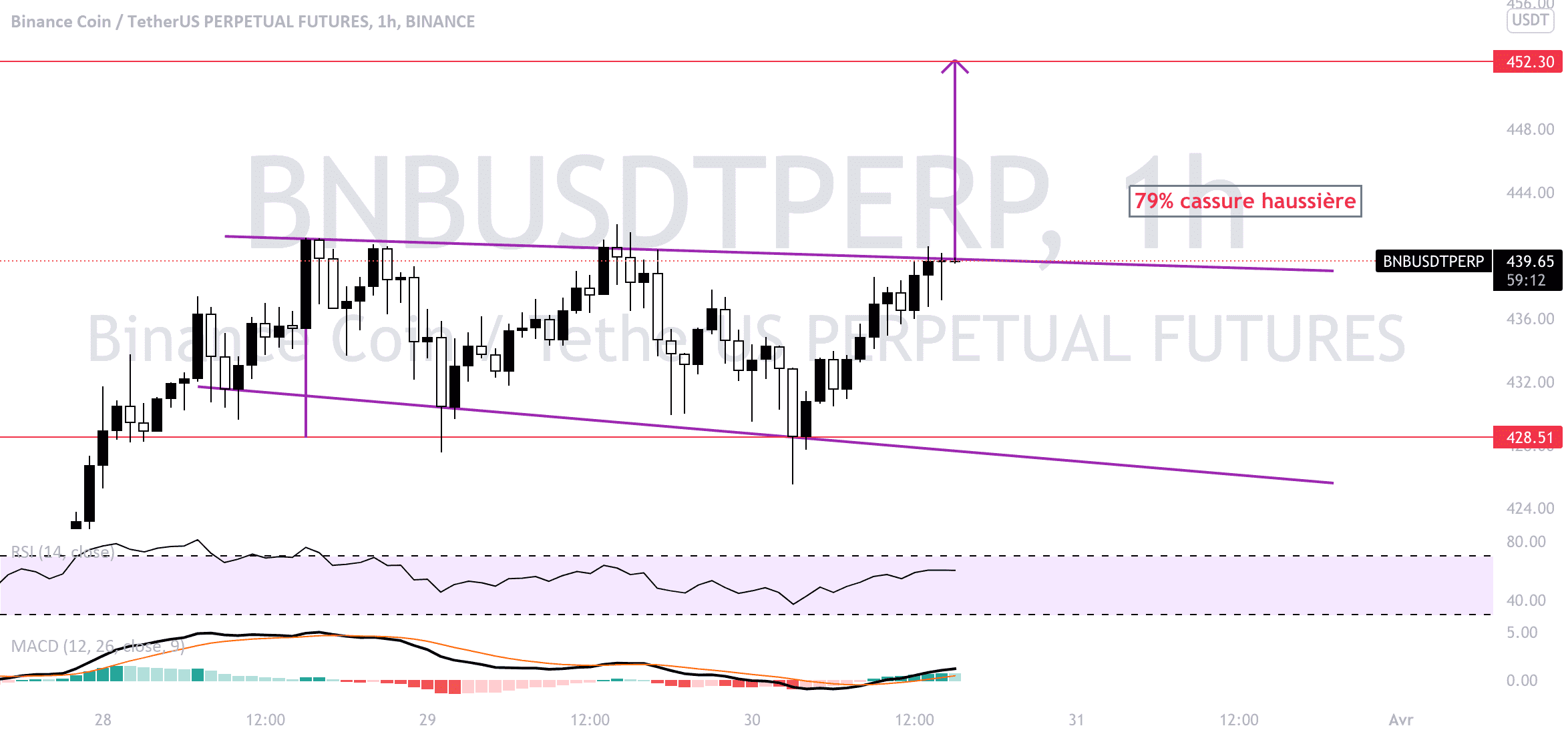 Biseau d'élargissement descendent pour BINANCE:BNBUSDTPERP par GHz199